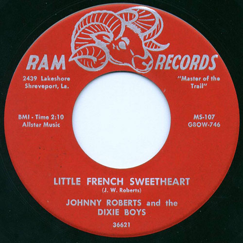 Little-French-Sweetheart Johnny Roberts and the Dixie Boys Label