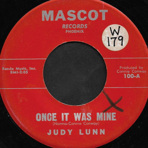 Once It Was Mine Judy Lunn 45 Label