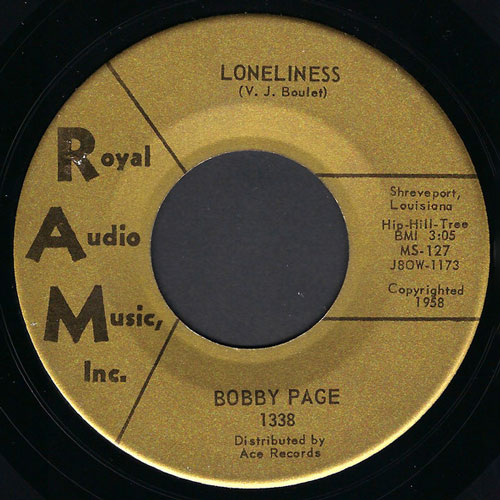Loneliness-Bobby-Page-45-Label