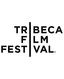 Tribeca Film Festival logo featuring the words "TRIBECA FILM FESTIVAL" in bold, black, uppercase letters stacked on a white background, celebrating Lucian Blaque Land at Tribeca Film Fest.